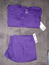 Degacci Scrubs Top  Bottom medical uniform Size SMALL purple