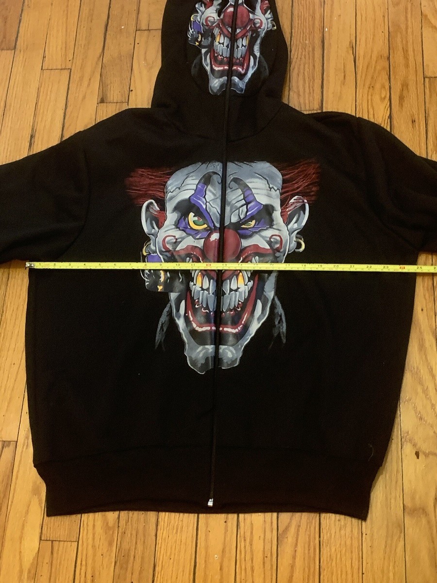 ジャケット・アウター WEIRDO CLOWN - CRAZY JACKET RARE Hi Ya Roy Evil Clown Black Zip Up hoodie Mask Jacket