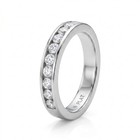 Modern platinum CHANNEL SET DIAMOND SEMI ETERNITY WEDDING BAND ring w/ APPRAISAL — photo 3
