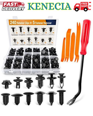GOOACC - GRC-33 240PCS Bumper Retainer Clips Car Plastic Rivets Fasteners ...