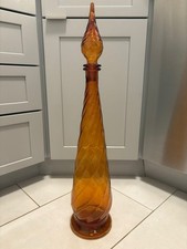 Mid Century ITALY EMPOLI SWIRL GENIE DECANTER