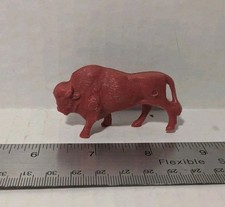Vintage Red Bison Buffalo Marx MPC Plastic Toy Figure 1960s