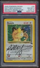 2000 Pokemon Promo Meowth GB Black Star #10 Matthew Sussman PSA 8 Auto 10