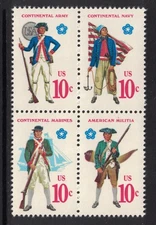 Scott 1565-68- Military Services Bicentennial, Block of 4- MNH 10c 1975- mint