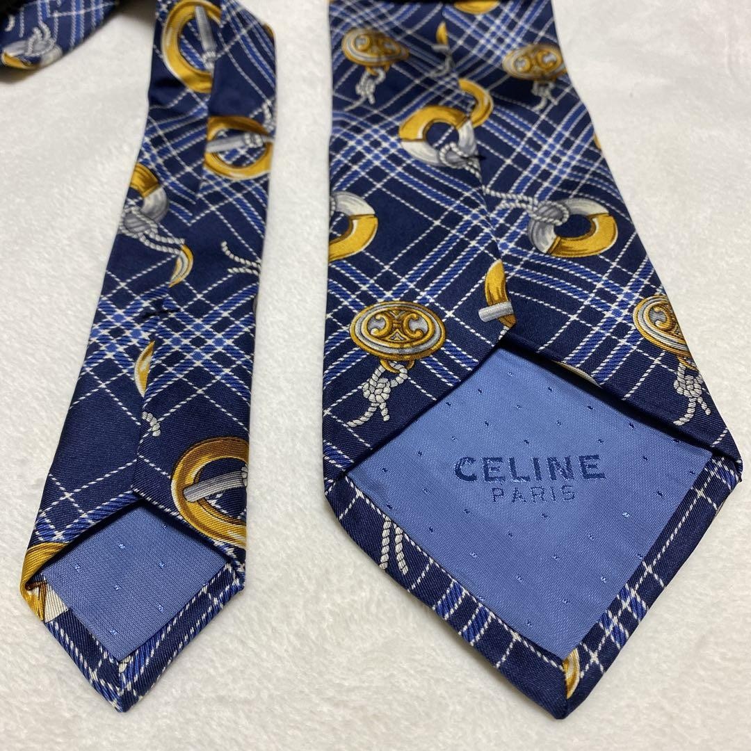 Celine Macadam Cuff Pattern Blue Check Nearly Unu… - image 3