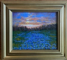 Bluebonnet Oil Painting-Luminous Skies-Vibrant Colors