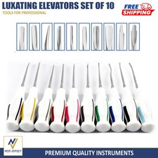 10 Pcs white Dental Root Elevators Oral Surgery PDL Luxating Tooth loosening