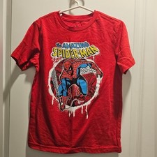 Marvel The Amazing Spider-Man Kids Red Graphic T-Shirt Size S 6/7 Short Sleeve