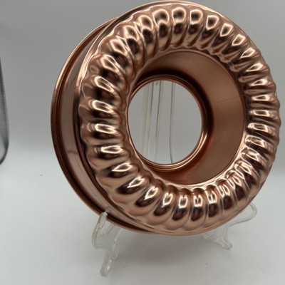 Vintage 1960's Mirro Cup Quart) 3x9 Round Coppertone Aluminum Ring  Mold