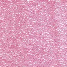 11/0 MIYUKI DELICA Lined Crystal / Medium Pink Seed Bead 8g