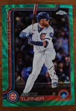 2025 Topps Chrome Update #USC170 JUSTIN TURNER Green Wave /99 Cubs