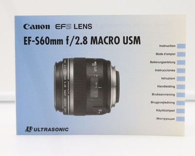 Bedienungsanleitung Canon EFS EF-S 60mm f/2.8 Macro USM Anleitung instruction