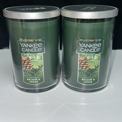 LOT OF 2-NEW-Yankee Candle BALSAM & CEDAR Large Jar 20oz-- DOUBLE WICK