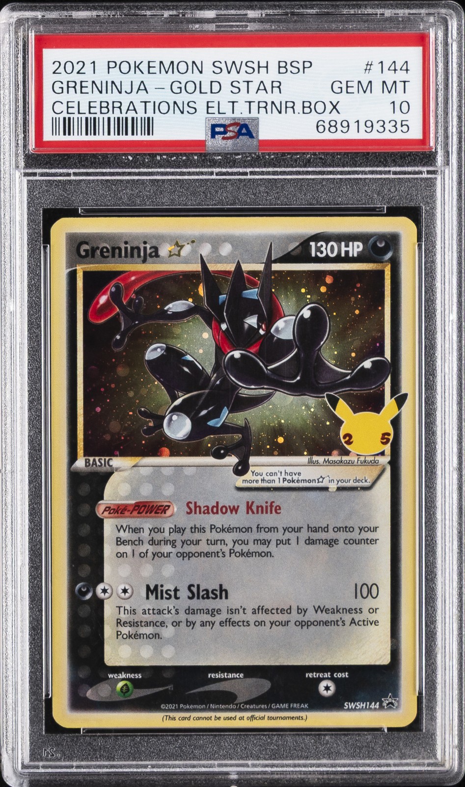 2021 POKEMON SWSH BLACK STAR PROMO #144 GRENINJA-GOLD STAR PSA 10 view 1