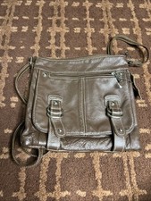 Brown Genuine Leather Crossbody Handbag With Multiple Pockets