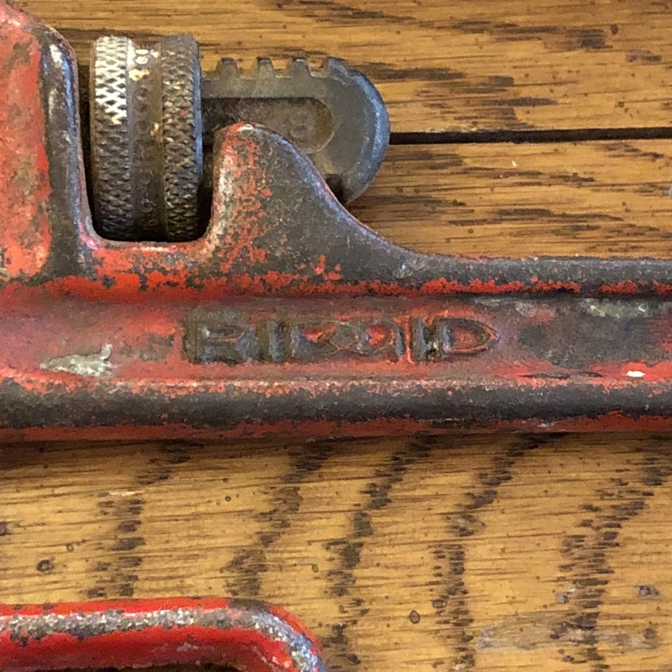 Lote de chaves de tubo vintage - 8", 10", 14", 24" Ridgid/Sears/Craftsman - Lote de 4 - Imagem 3 de 4