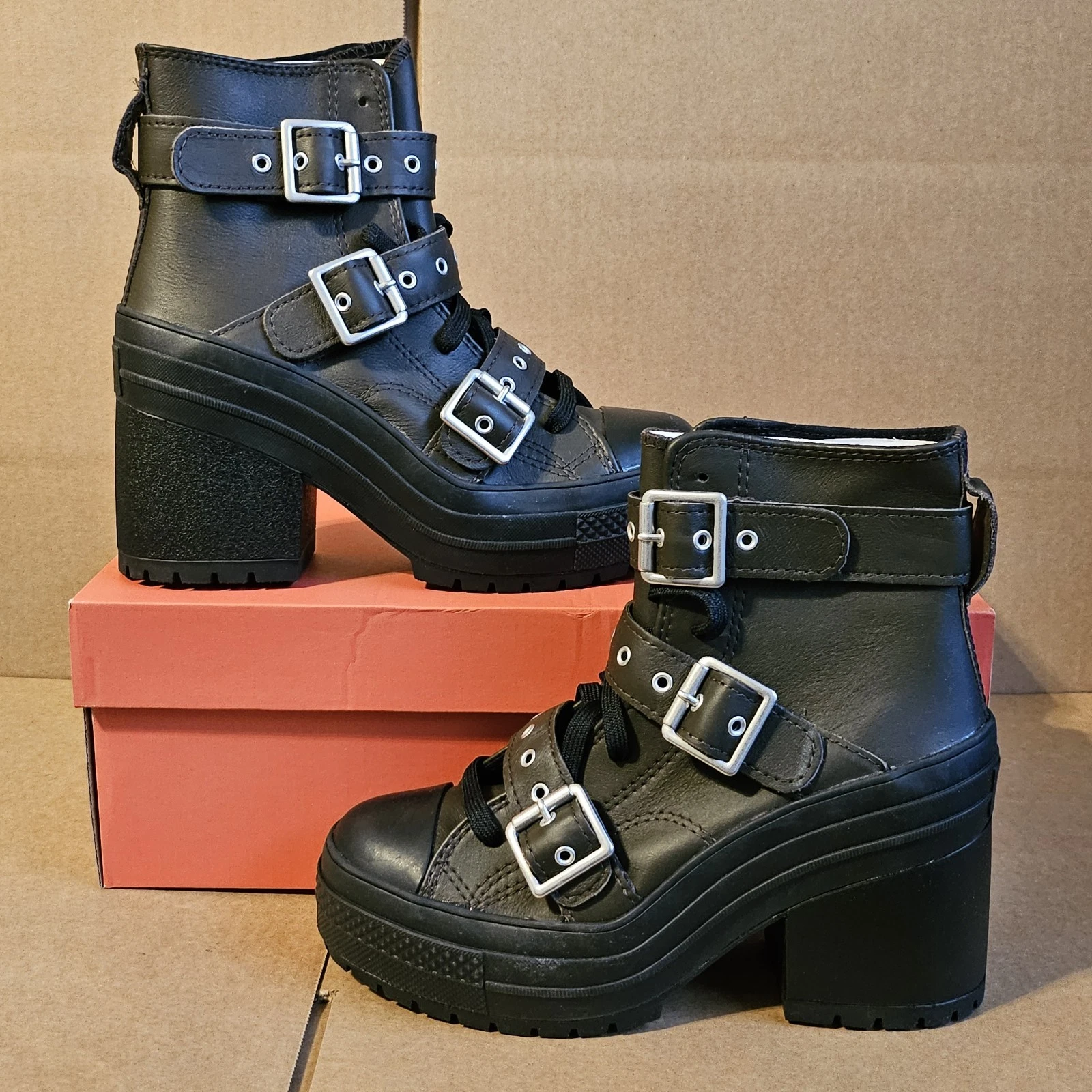 Converse donna Chuck 70 De Luxe tacco alto plateau A12209C birra fresca taglia 7