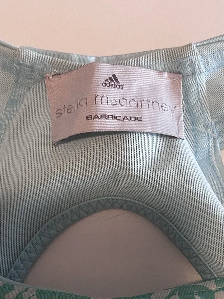 Vestido Tenis Adidas X Stella McCartney Barricade Azul y Verde Estampado Floral Talla S Foto 4 de 4