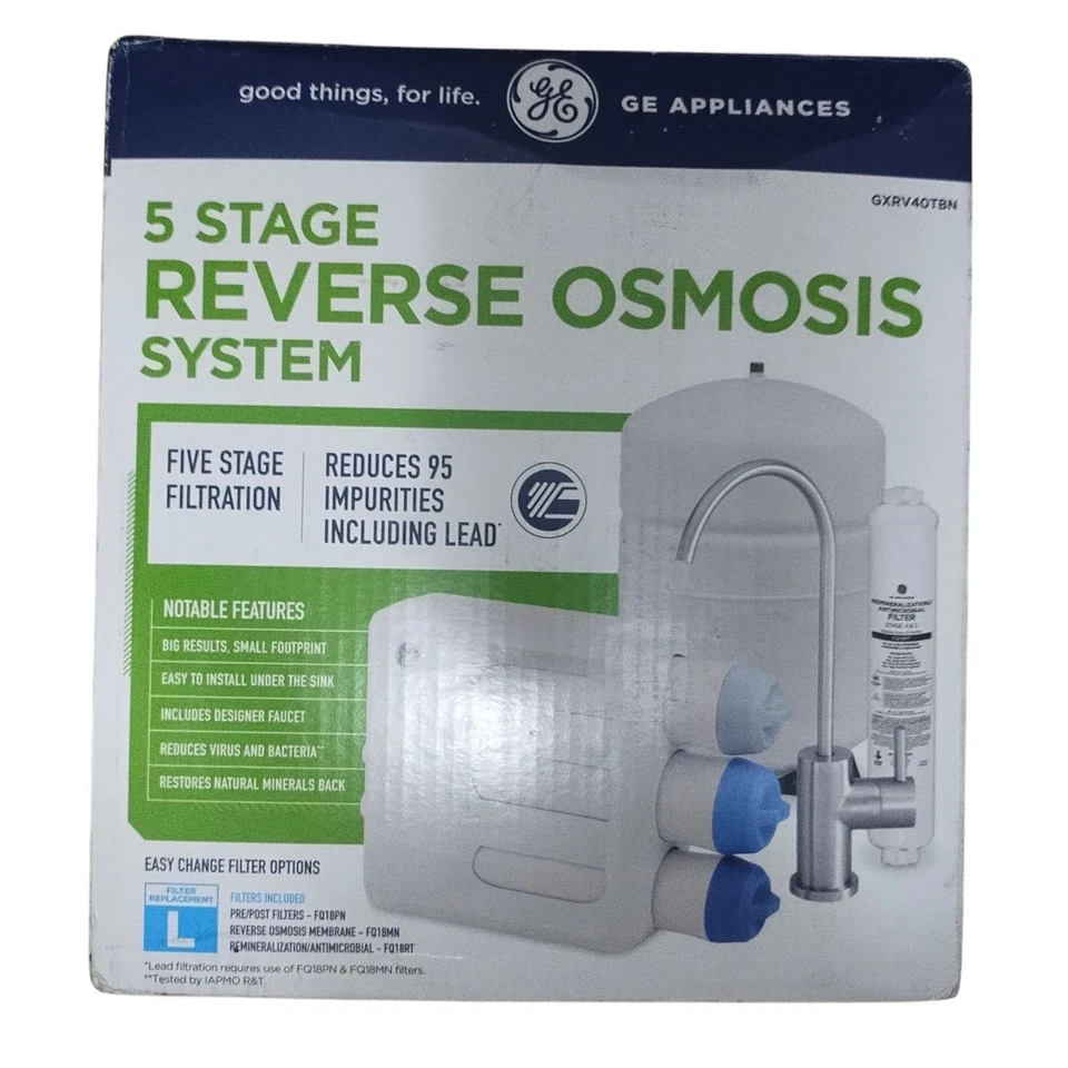 Sistema de filtración de agua de ósmosis inversa premium GE Under Frek de 5 etapas Foto 4 de 4