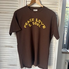 Universal Works BROWN Peace Love & Soul T-shirt Size M 46” Chest