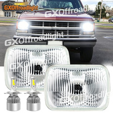 Pair FIT Chevy C1500 C2500 C3500 K1500 K2500 K3500 1988-1999 7x6" LED Headlights