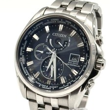 Citizen Attessa H820 Eco Drive Radio Solar Men’s Watch Silver/Blue Used CE1007
