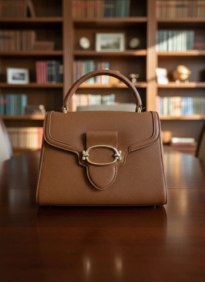 Bolso de mano, piel sintética, Modelo Hepburn Clásico con solapa