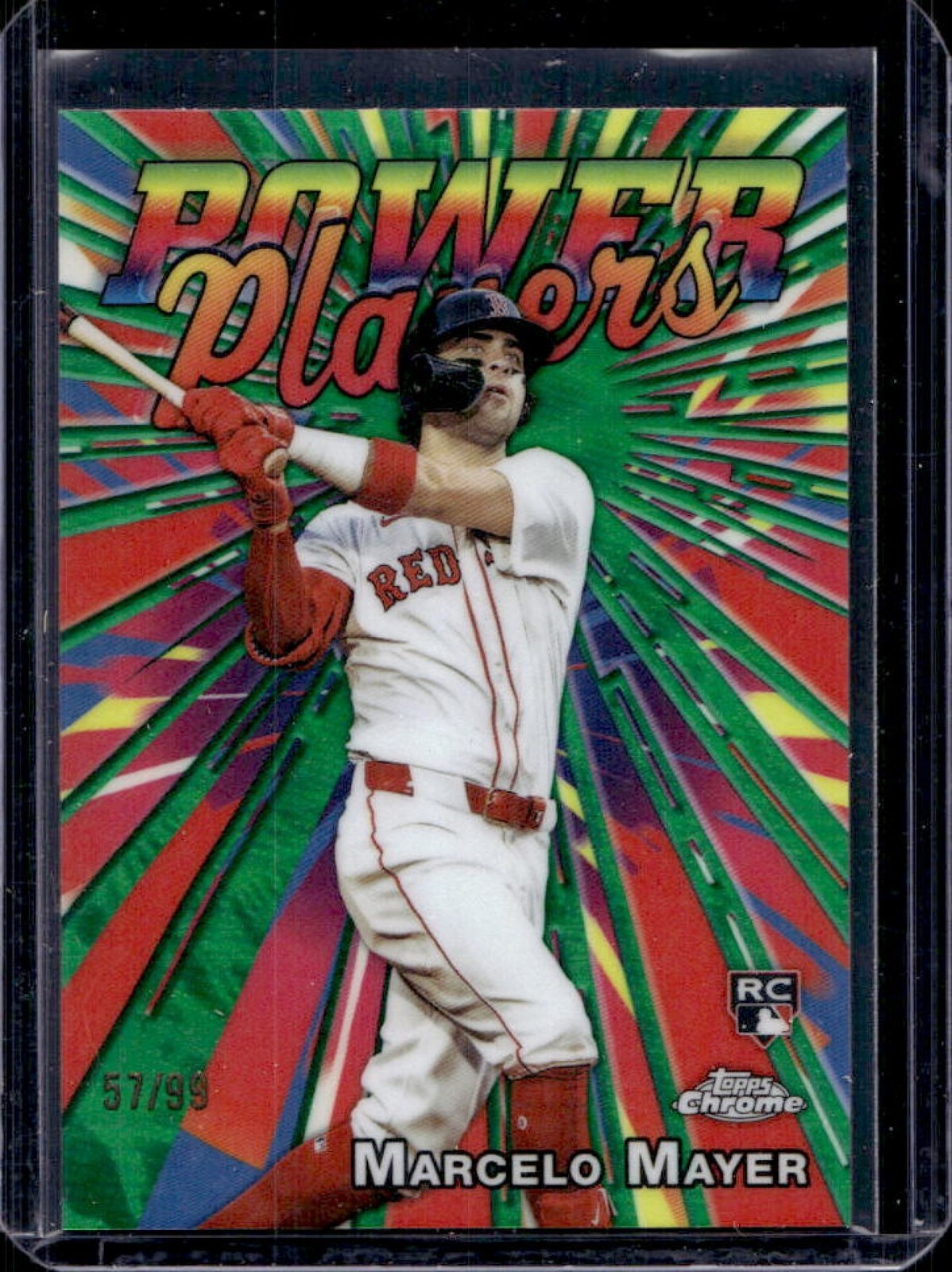 2025 Topps Chrome Update Marcelo Mayer Power Players RC Green Refractor #/99