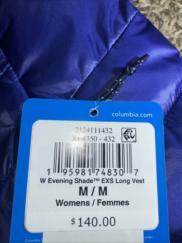 NEW Women's Columbia Evening Shade EXS Long Vest Blue Size Medium MSRP $140.00 - Picture 8 of 8