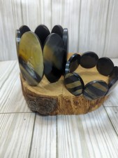 Vintage Handmade Tuareg Ethnic Horn 2 Stretchy Bracelet African Tribe