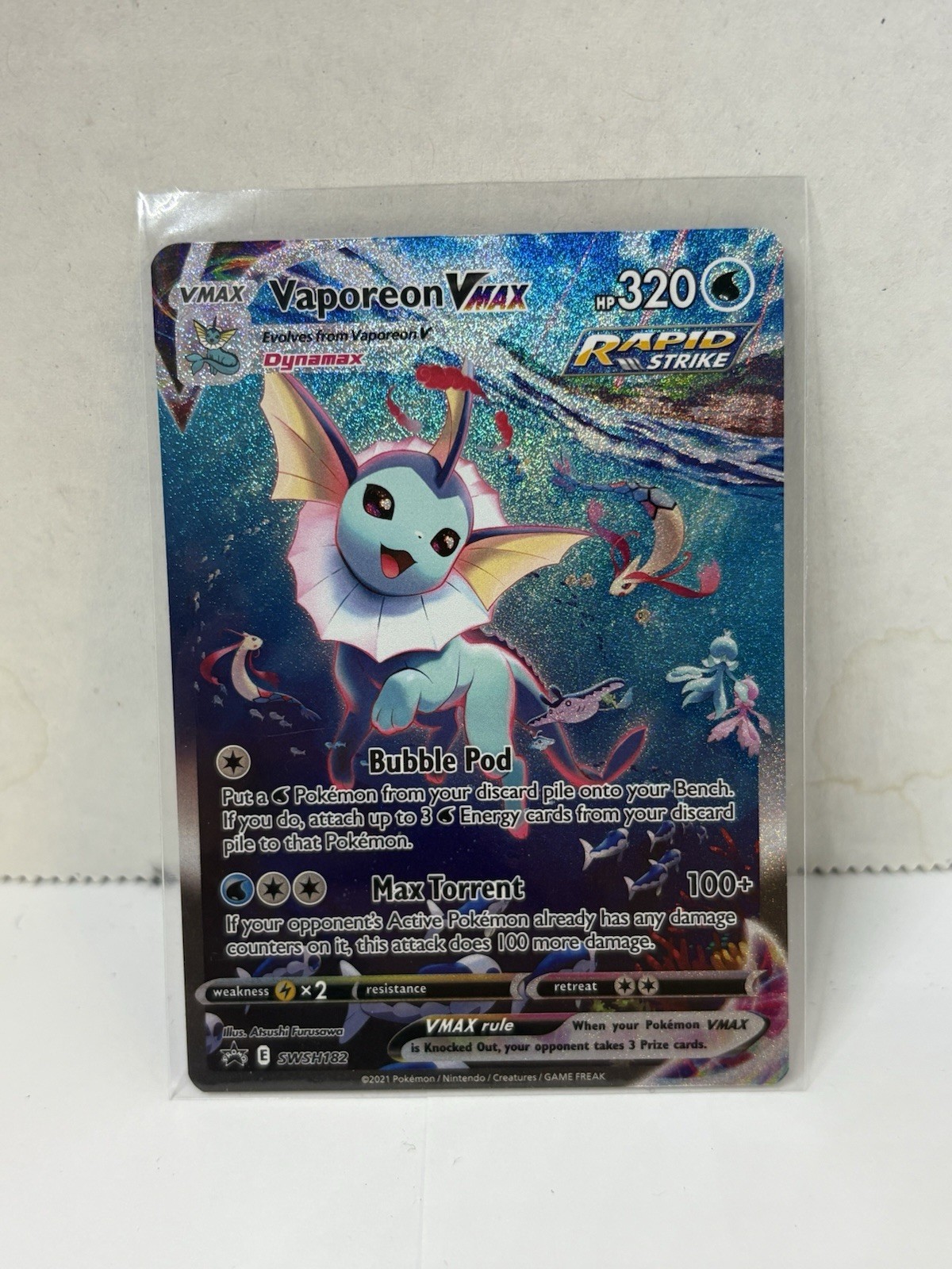 Vaporeon VMAX SWSH182 SWSH: Tarjetas Promocionales Espada y Escudo Holo