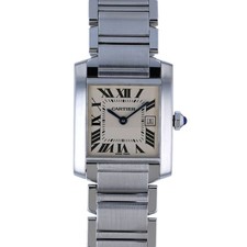 CARTIER Tank Fran aise MM Date Watch W51011Q3 Boys Stainless Steel Silver Boys U