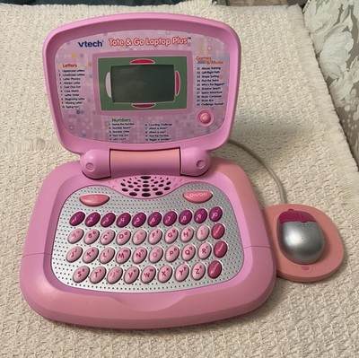 VTech Tote & Go PLUS Toy Laptop Computer with Mouse - Pink & Purple, WORKS!!!