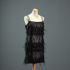 Abito Pinko Paillettes Piume con Zip Taglia 44 Second Hand Italia Originale