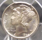 1929 "D" Mercury SILVER Dime 10c PCGS MS65 FB #177 *FULL BANDS* Gem BU ECC&C Inc