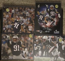 Deatrich Wise Jr. New England Patriots Super Bowl Champion auto photo lot (4)