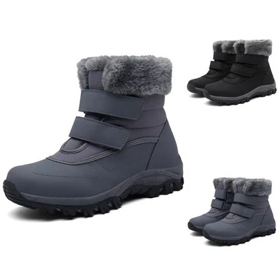 Women Waterproof Fur Lined Snow Ankle Boots Ladies Winter Walking Hiking Shoe UK