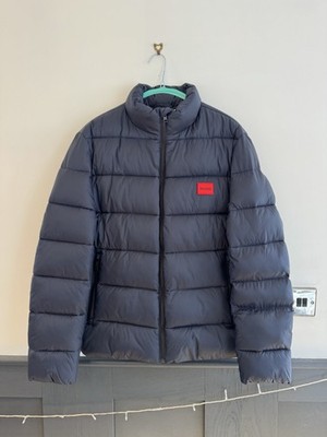ORIGINAL HUGO BOSS BALTO PADDED Designer PUFFER Jacke / MANTEL in BLAU LARGE / M