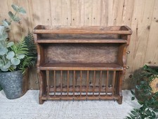 Vintage Rustic Indian Kitchen Tea Chai Spice Rack Cup Saucer Plate Wall Shelf