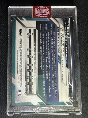 2019 Topps /87 Tyler O'Neill (2016 Bowman Draft) #16BD-BD-139 Buyback Auto - Picture 2 of 2