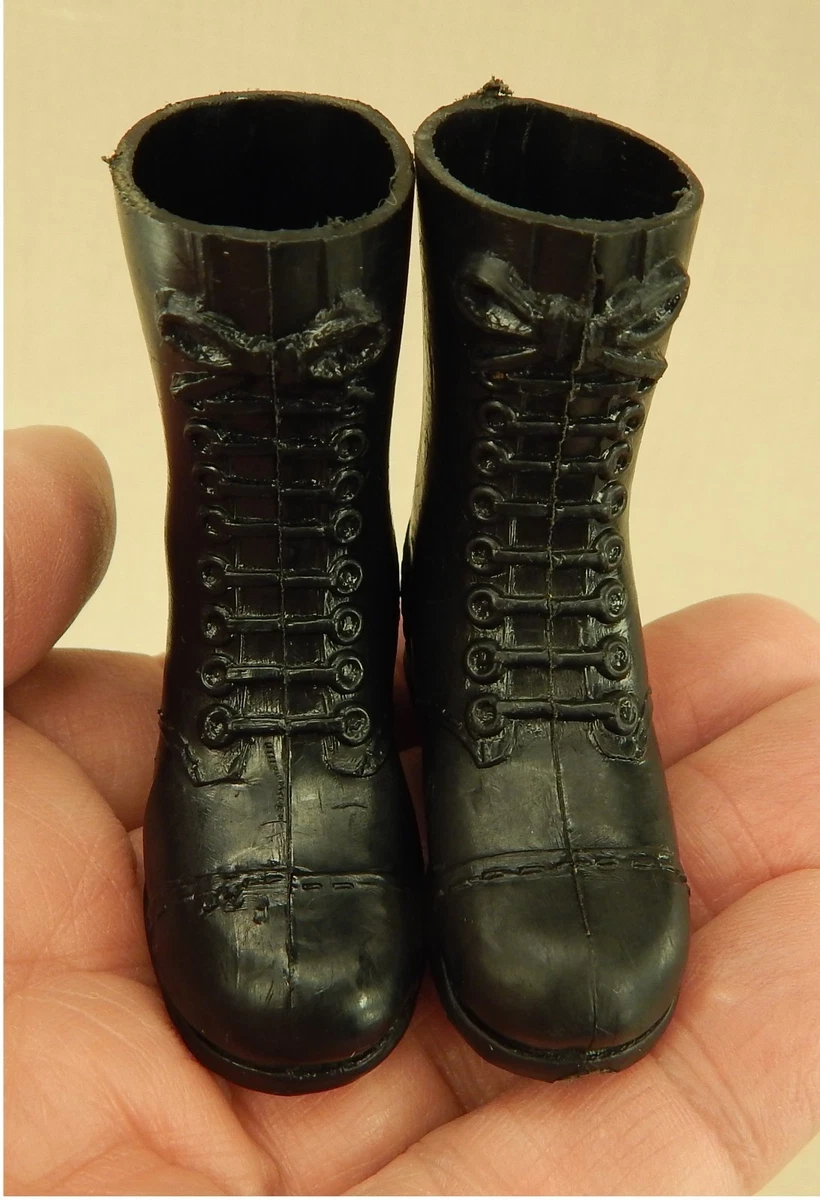 Mini Bottes Caoutchouc Noires – 30 Mm – Pour Figurine BAUDOU / GI Joe