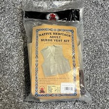 Native Heritage Suede Vest Kit Adult Size Large New in Bag Tan