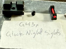 Glock 43X Fiber Optic Night Sights Blacked-out Rear