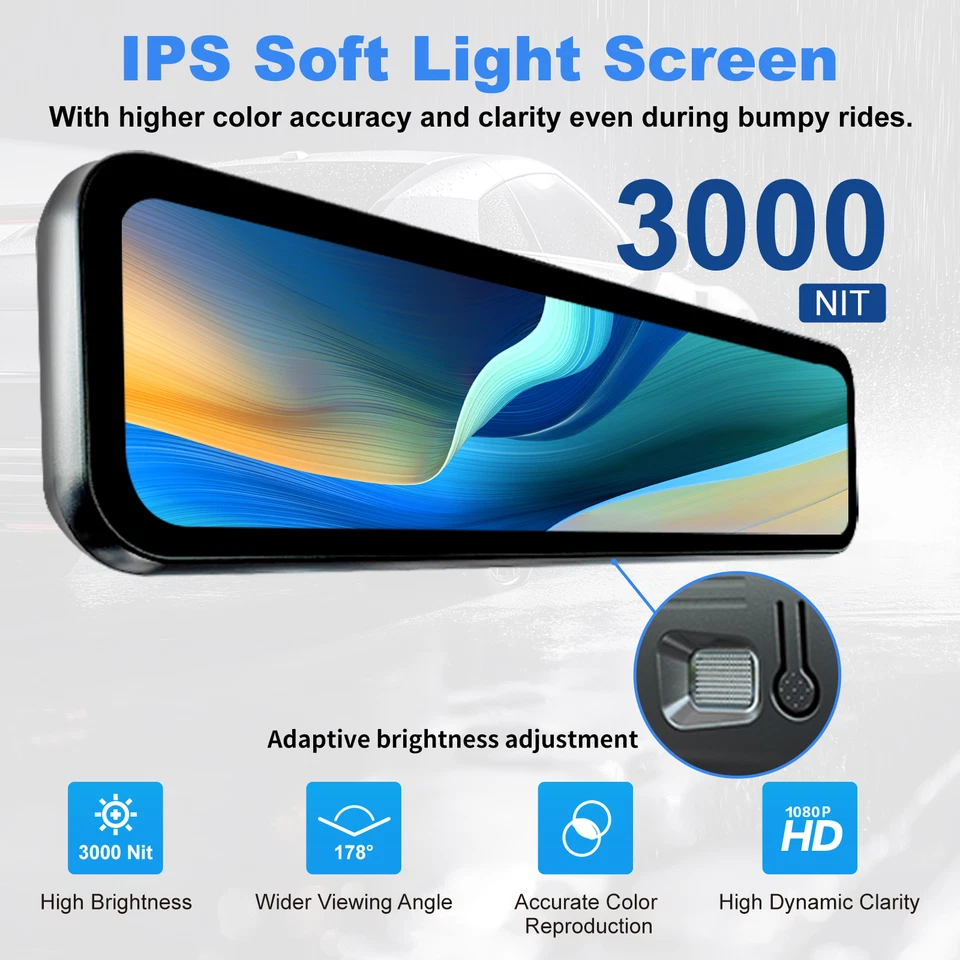 Espejo retrovisor interior digital interior monitor pantalla de video 9,2 pulgadas Foto 4 de 4