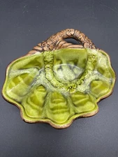 Vintage Treasure Craft Clam Shell Floral Flower Trinket Dish Ash Tray