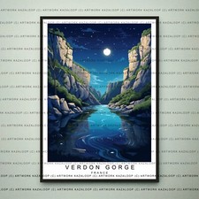 France Verdon Gorge Wall Art Poster Unframed Nature Night Travel Verdon Gorge