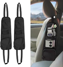 2PCS Car Seat Storage Hanging Bag, Multi-Pocket Seat Side Organizer, Multifuncti