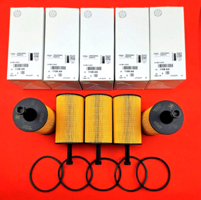 5x Peugeot Oil Filter for 206 306 307 Partner C3 Berlingo 1.4i 1.6i 1109AN