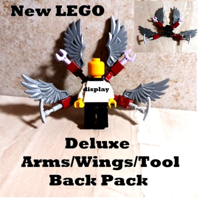 New LEGO Wings Extended Arms Wrenches Arch Angel Backpack Hammer Peacemaker