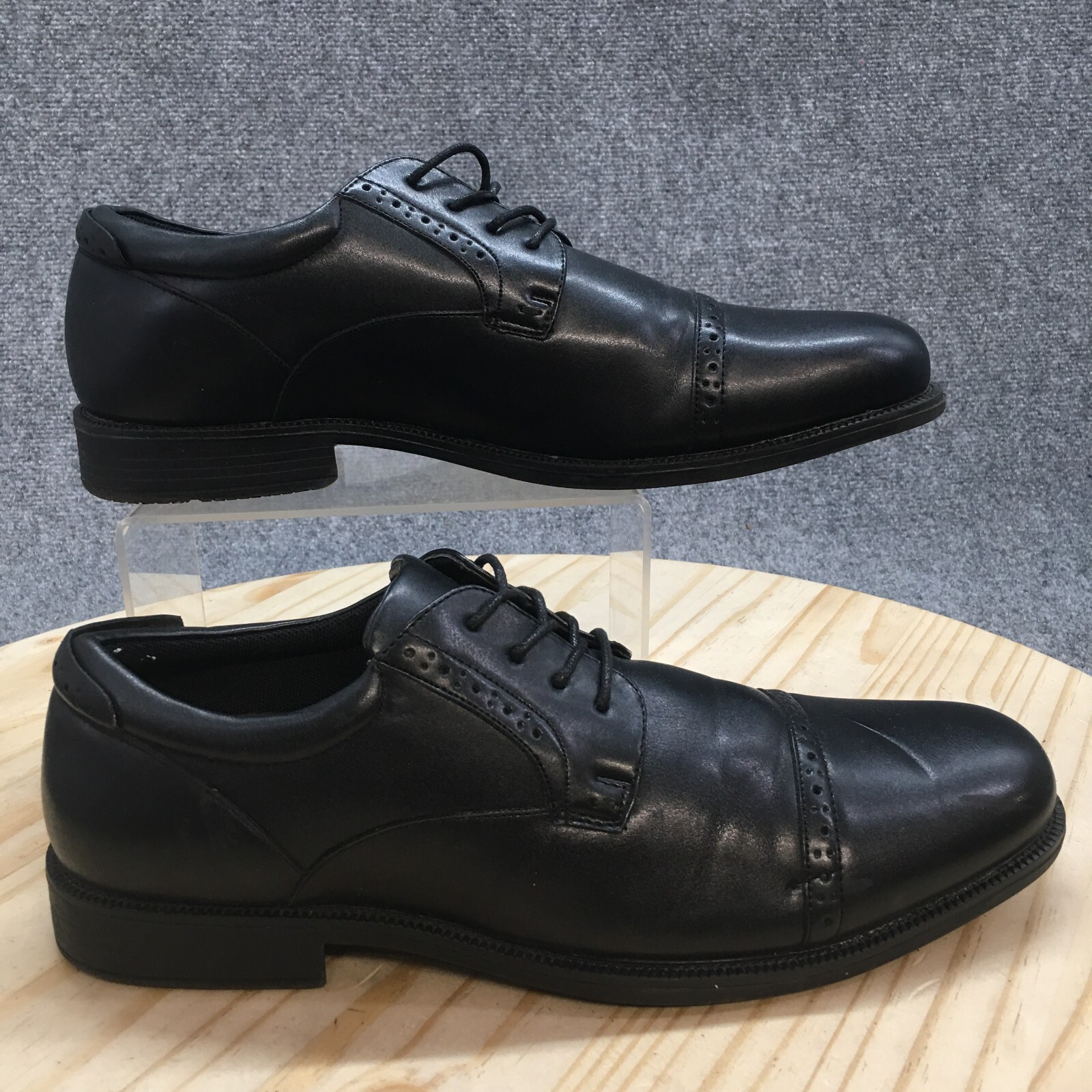 SAOLA Scarpe eleganti Nunn Bush da uomo 10M Oxford nere in finta pelle basse 81124 001
